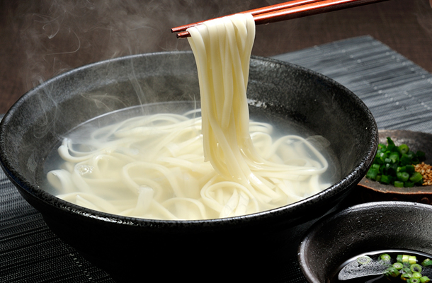 平麺の釜揚げ